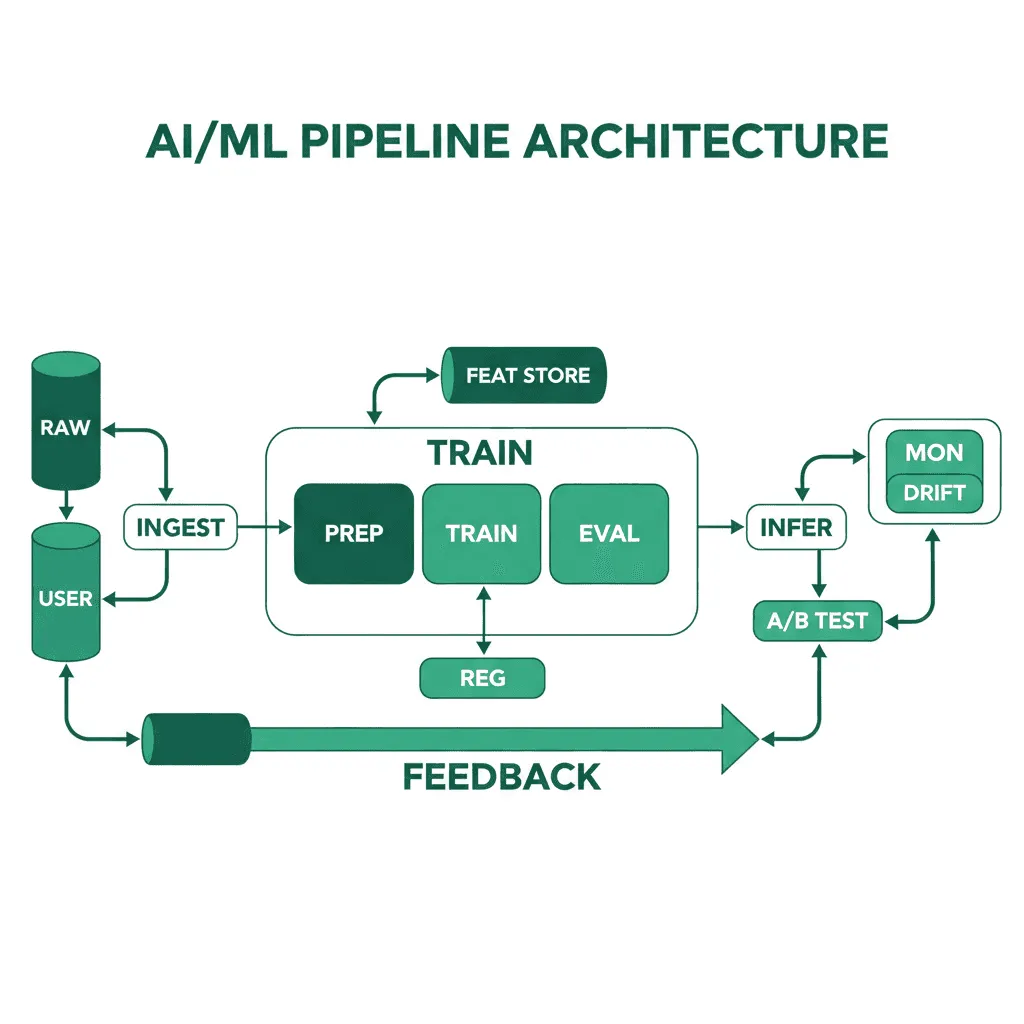 AI/ML Pipeline Architecture - System Architecture Diagram