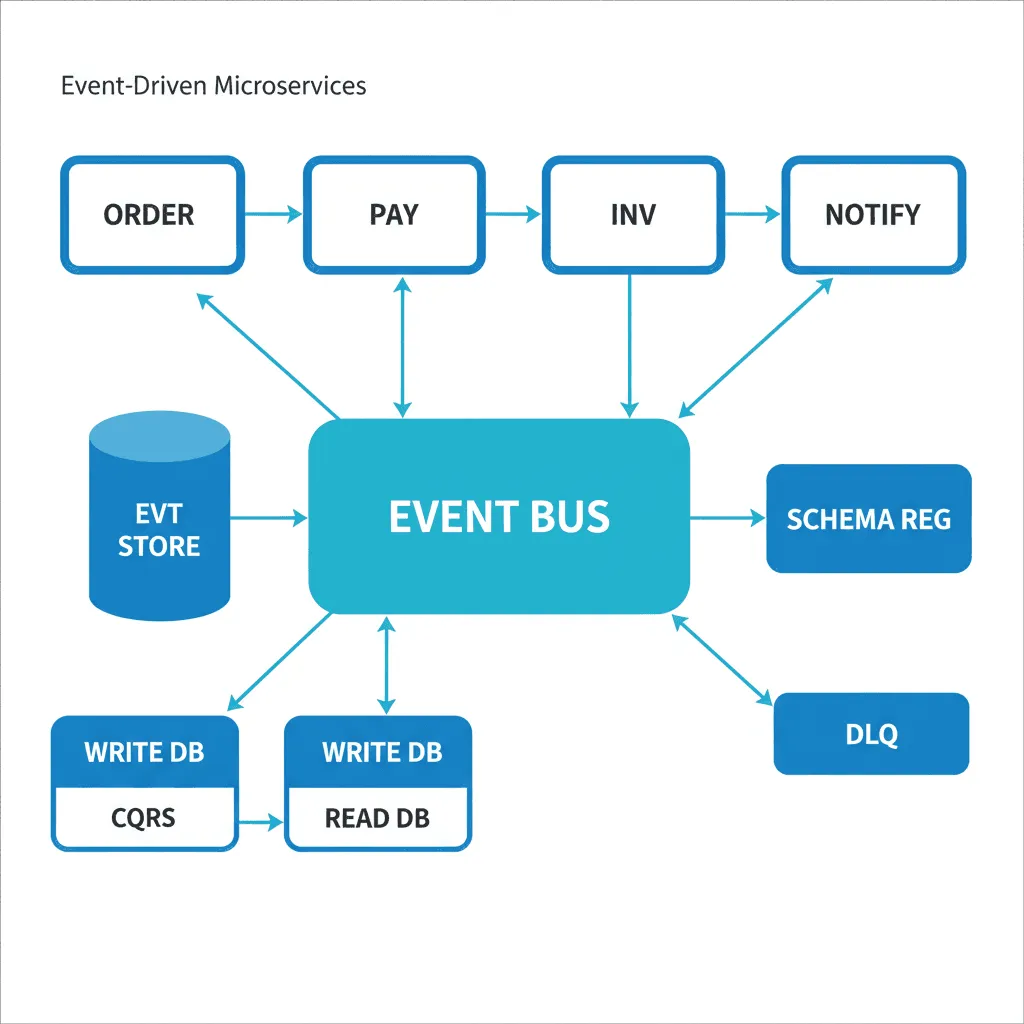 Event-Driven Microservices - System Architecture Diagram