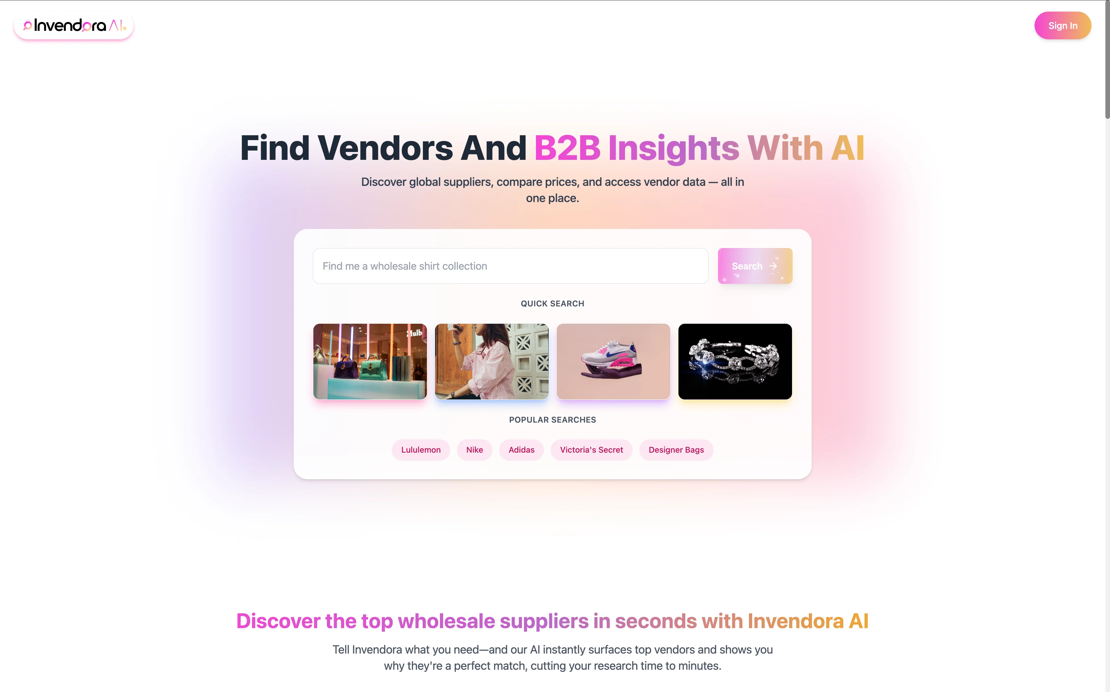 Invendora project screenshot