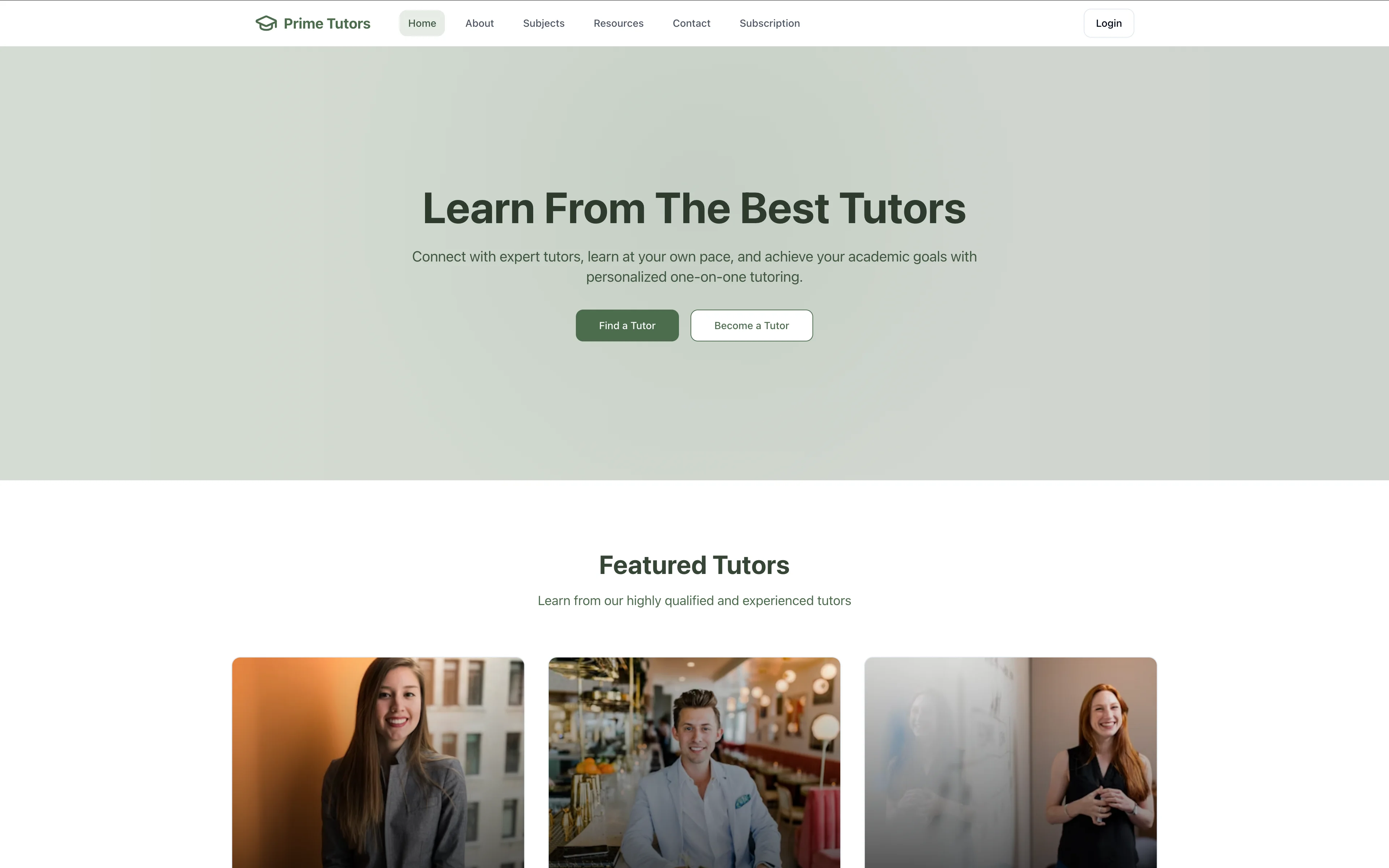Prime Tutor project screenshot